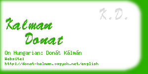 kalman donat business card